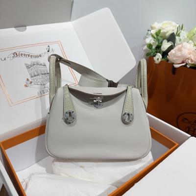 cheap quality Hermes Lindy mini 19cm Swift touch Pearl Grey PHW